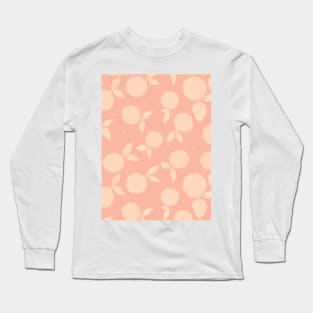 Tangerine pattern - cream and coral Long Sleeve T-Shirt